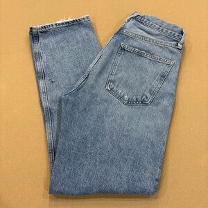 AGOLDE 90s Mid Rise Straight Leg Distressed Jeans Light Wash Size 27